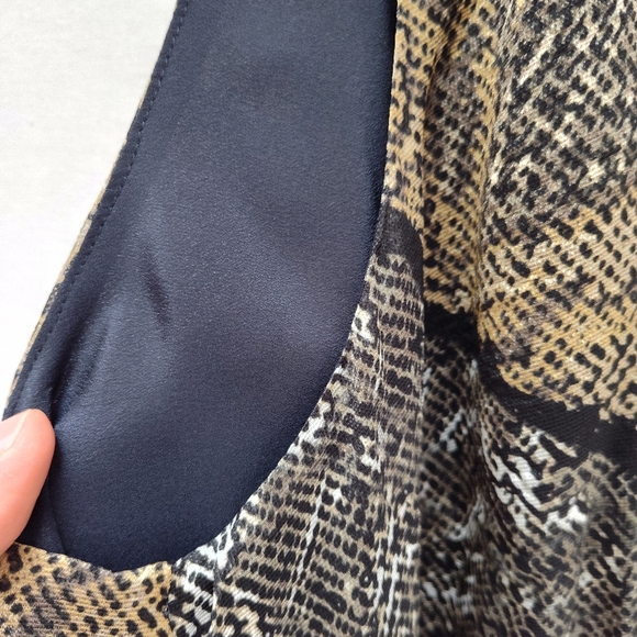 NEW Marina Rinaldi Animal print Snakeskin Dress midi silk sleeveless US22 - Picture 7 of 12